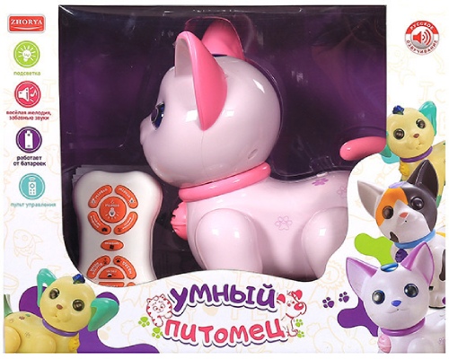 Радиоуправляемый робот Zhorya интерактивный розовый кот (ZYA-A2744-2-PINK)