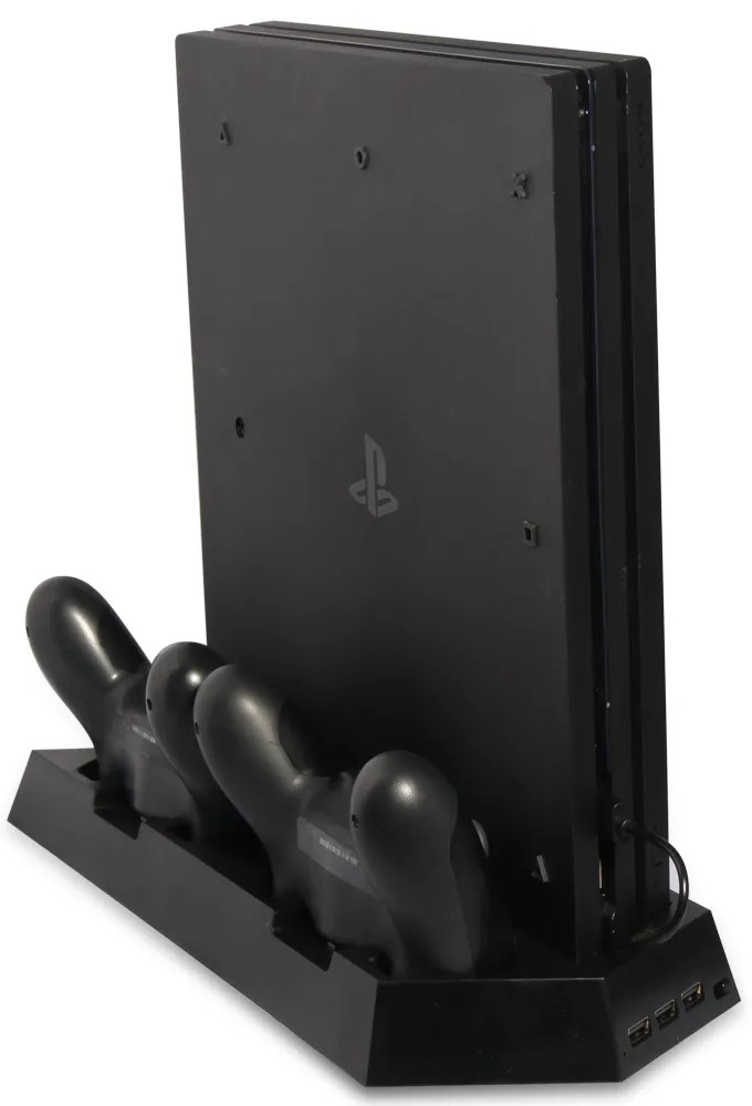 Стенд (подставка) для PS4 с функцией охлаждения и док-станцией для 2-х DualShock 4 (TP4-023B)