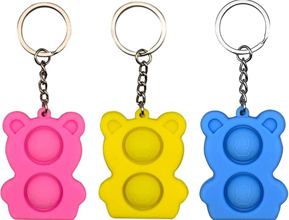 Брелок-игрушка Simple Dimple Медведь (4х7см) (желтый) антистресс (тактильная, сенсорная)