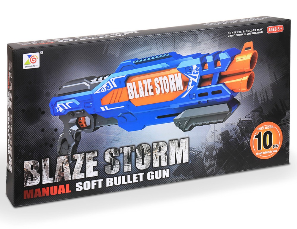 Дробовик BlazeStorm с мягкими мегапулями (двойной выстрел), Zecong Toys ZC7111