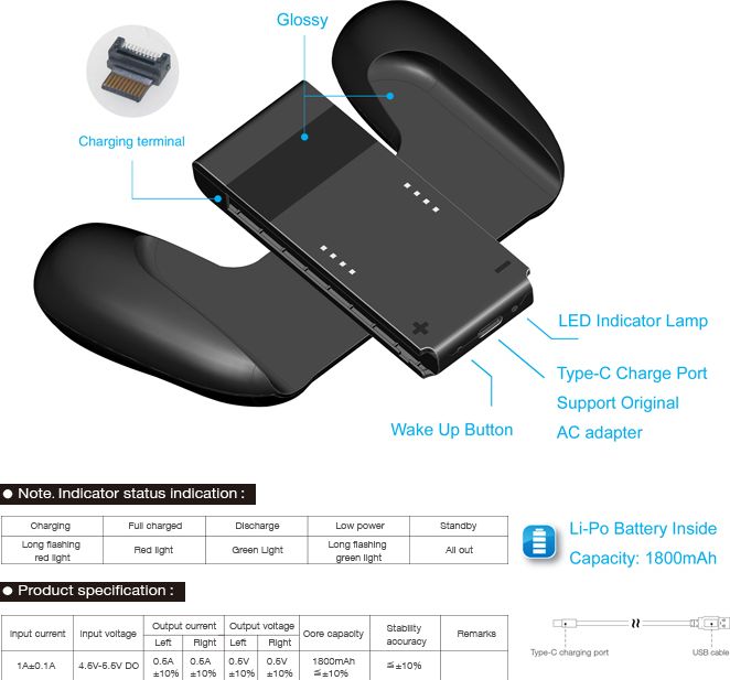 Подзаряжающий держатель DOBE для Joy-Con (TNS-873)
