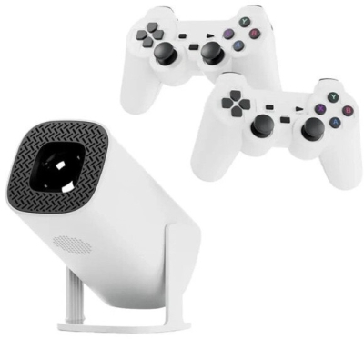 (EU) Проектор OEM P30 Max портативный игровой (1GB/8GB, Android 11, 2 Контроллера, 4K, 3D), Белый