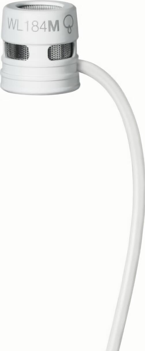 (EU) Петличный микрофон Shure WL184m, суперкардиоидная диаграмма направленности, разъем LEMO, белый