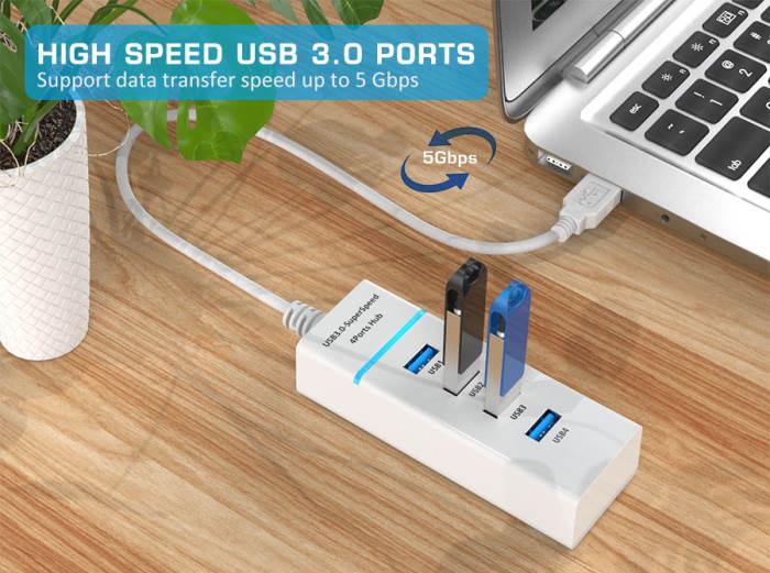 Разветвитель OIVO 4 разъёма USB 3.0 IV-P5223
