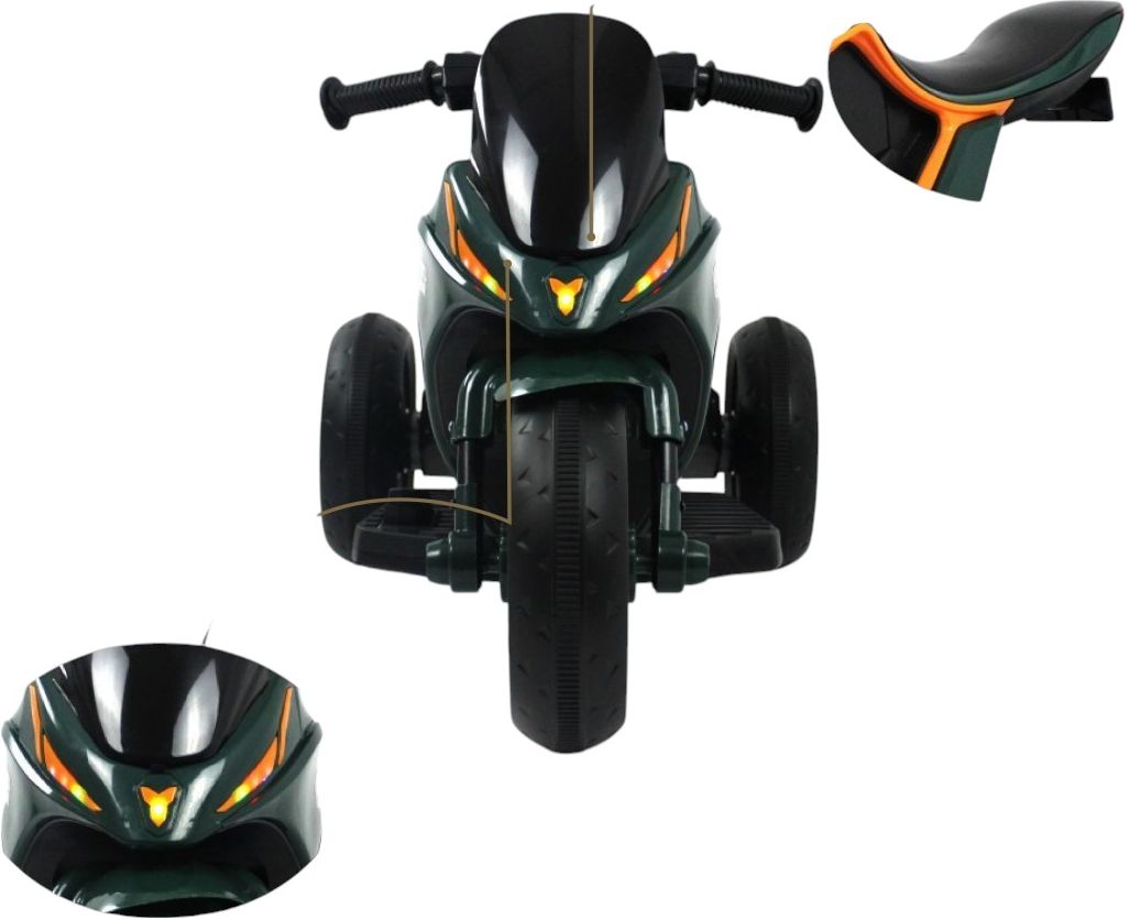 Детский электромотоцикл RiverToys (G004GG-GREEN) зеленый