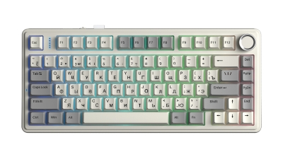 Клавиатура AULA F75 Milk White свитчи РУС, Ретро бело-серая