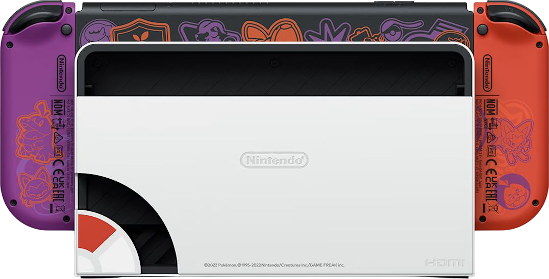 Игровая приставка Nintendo Switch OLED 64GB (Pokemon Scarlet and Violet Edition) + Игра Super Mario Odyssey + Защитная плёнка OIVO