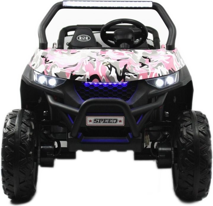 Детский электромобиль RiverToys T777TT 4WD розовый камуфляж