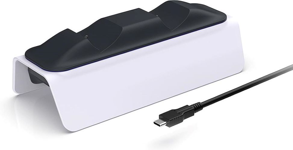 Зарядная станция DOBE для 2-х геймпадов Sony Dualsense RGB (белая) (TP5-0521S)