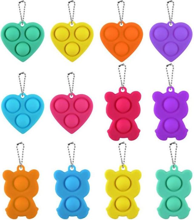 Брелок-игрушка Simple Dimple "Медведь" (фиолетовый) антистресс (тактильная, сенсорная)