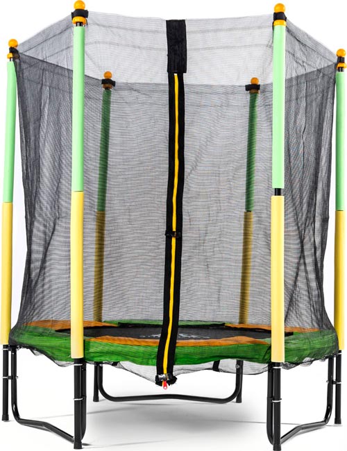 Батут DFC JUMP KIDS 55 зелено-желтый, сетка (137см) 55INCH-JD-GY