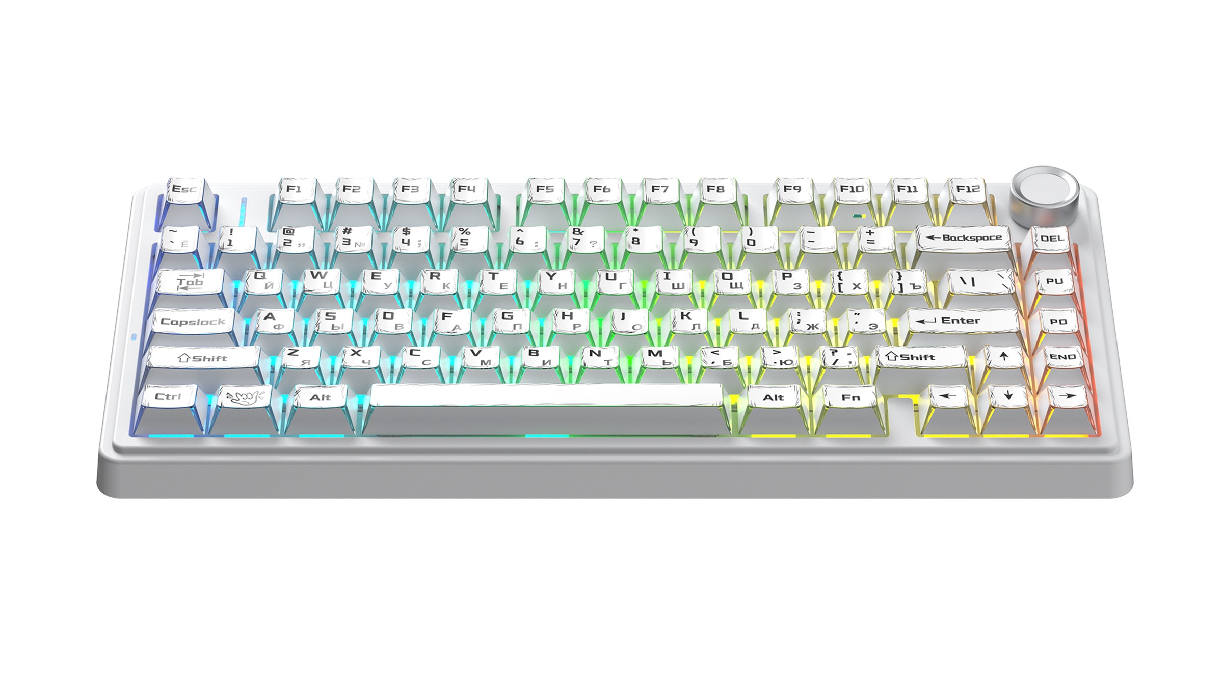 Клавиатура AULA F75 Comic Keycap Reaper свитчи РУС, Белая