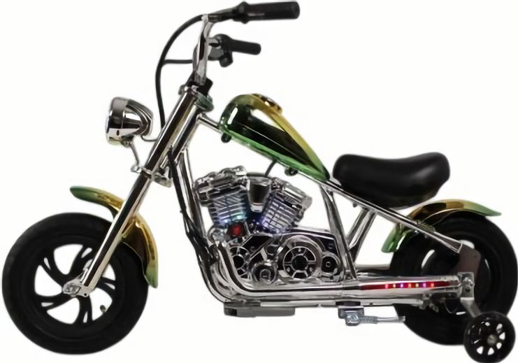 Детский электромотоцикл M777ML-B зеленый хром