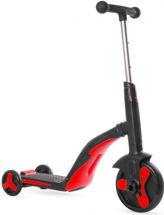 Детский самокат-беговел CS toys с музыкой 3в1 (самокат, беговел, велосипед) FL-868-RED