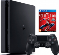 Sony PlayStation 4 Slim (1TB) (PS4, CUH-2208B) + игра Marvel's Spider-Man