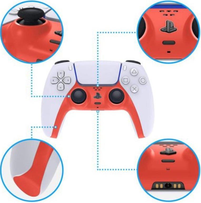 Комплект для кастомизации PS5 (красный): съёмные боковые панели + съёмная панель для DualSense + низкие накладки на стики Marvel Spider-Man Miles Morales
