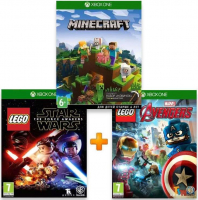 ИгроПак для XBOX One: Minecraft + LEGO Звездные войны: Пробуждение Силы + LEGO Marvel Мстители