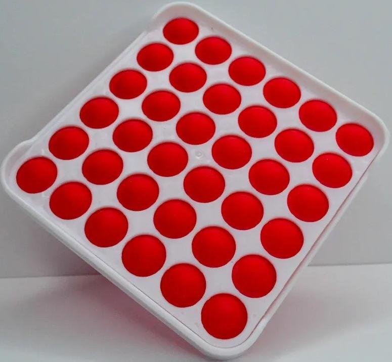 Игрушка POP IT "Квадрат" антистресс (тактильная, сенсорная) в пластиковом корпусе (красный)