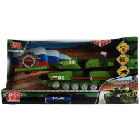 Модель пластик свет-звук ТАНК 18 см, инерц., подвиж. дет., инерц., кор. Технопарк в кор.24шт 2011A147-R