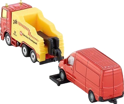 Грузовик-эвакуатор Siku 1667 с микро-автобусом (SIKU1667)