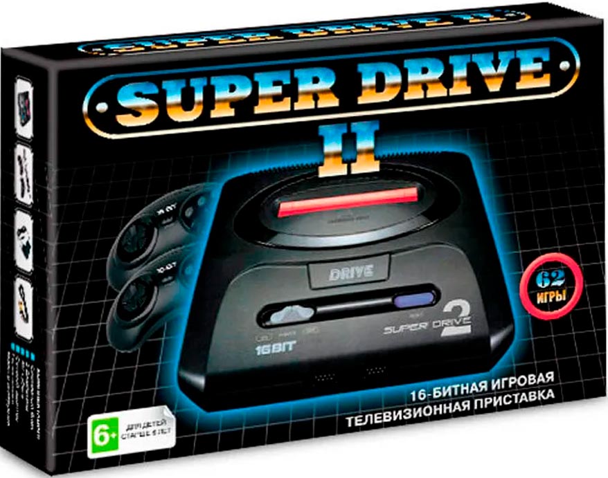 Игровая приставка Super Drive Classic S2-62 Black box (16 bit) + 62 игры