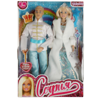 Кукла 29 см София и Алекс, руки и ноги сгиб, принц и принцесса, акс, кор КАРАПУЗ в кор.24шт 66001P-1-SSA-BB