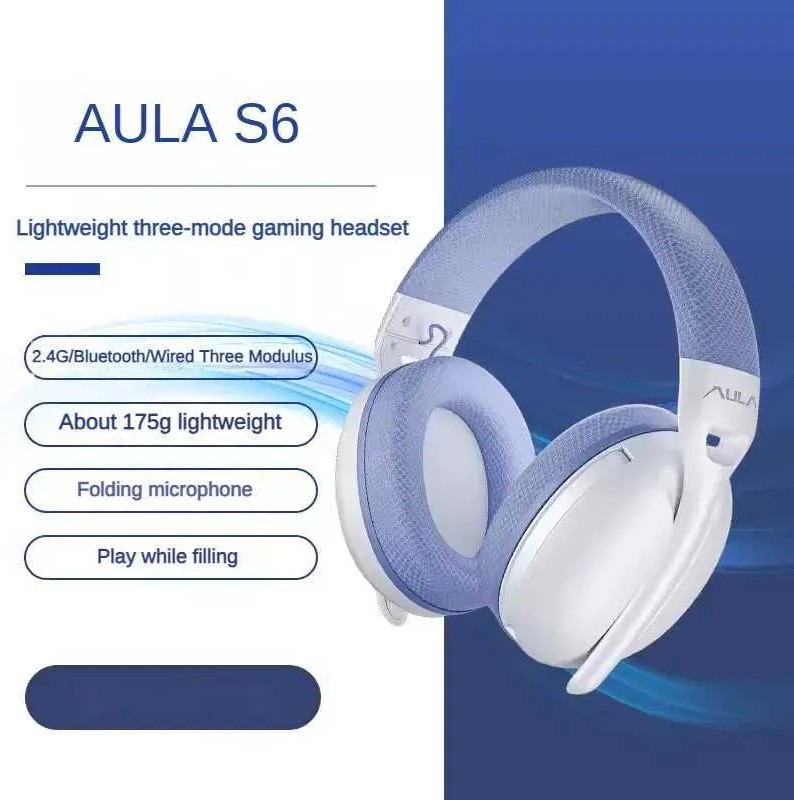 Наушники с микрофоном AULA S6, Синие