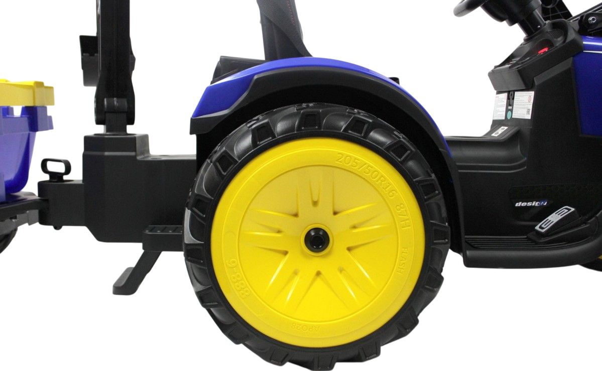 Детский электромобиль RiverToys экскаватор-погрузчик A777MP синий