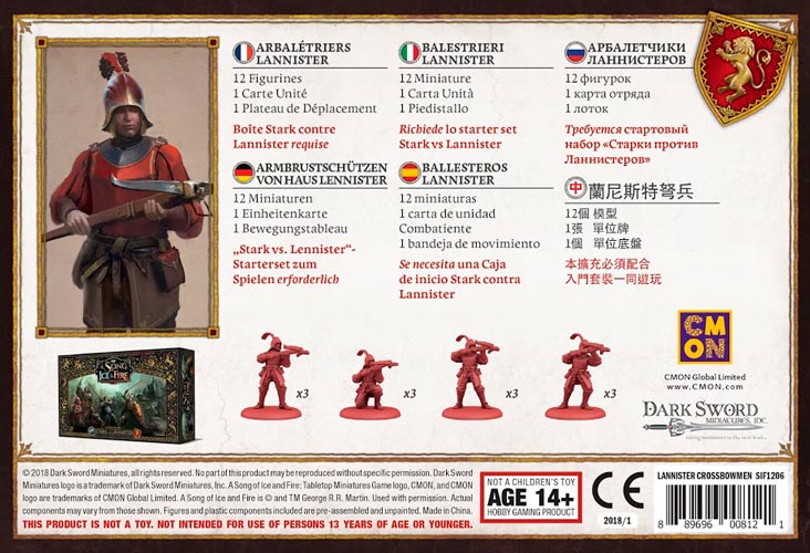 Настольная игра Hobby World Песнь льда и огня: Арбалетчики Ланнистеров (SIF1206)