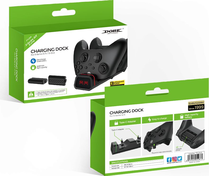 Зарядная станция DOBE для 2-х геймпадов Xbox (TYX-0625)