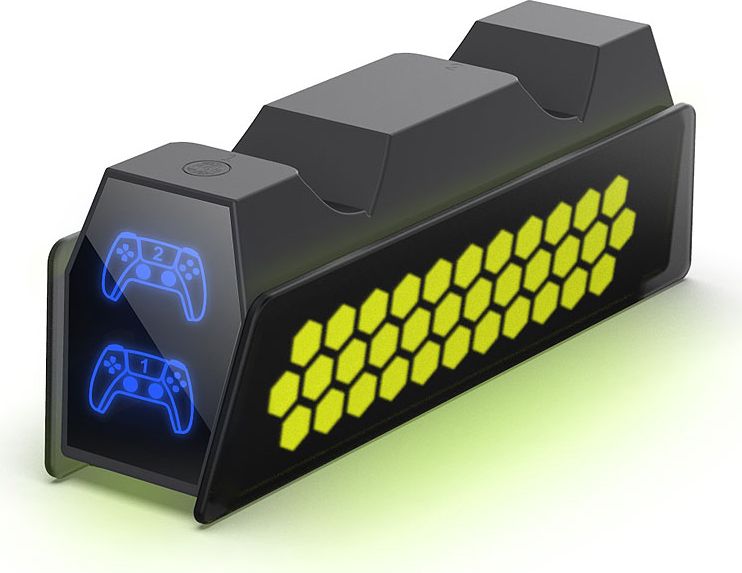 Зарядная станция DOBE для 2-х геймпадов Sony Dualsense RGB (черная) (TP5-3571)
