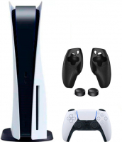 Sony PlayStation 5 (PS5, CFI-1216A, EU) + 2 силиконовых чехла OIVO на рукоятки геймпада Sony DualSense + 2 накладки на стики (чёрный)