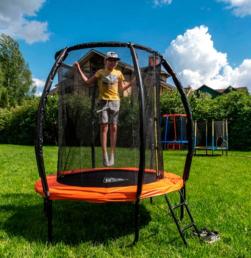 Батут DFC KENGOO II 5ft чёрно-оранжевый, внутр.сетка (152см) 5FT-BAS-BO