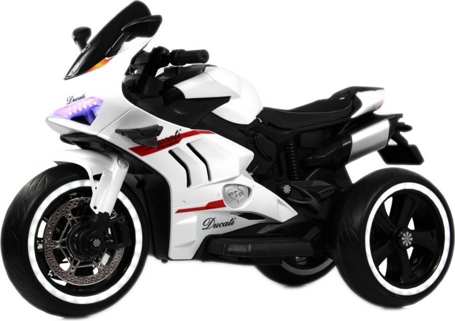 Детский электромотоцикл RiverToys М777БХ белый