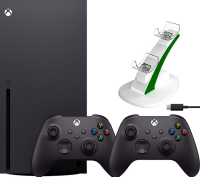 Microsoft Xbox Series X + 2-й геймпад (Carbon Black) + кабель для Type-C + зарядная станция OIVO + 2 аккумулятора 1400 мА·ч