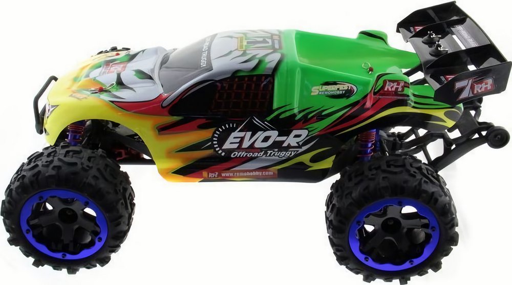 Радиоуправляемая трагги Remo Hobby EVO-R Brushless (зеленая) 4WD 2.4G 1/8 RTR (E666-003)
