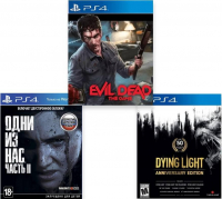ИгроПак для PS4: Одни из нас: часть II (The Last of Us Part II) + Evil Dead: The Game + Dying Light Anniversary Edition