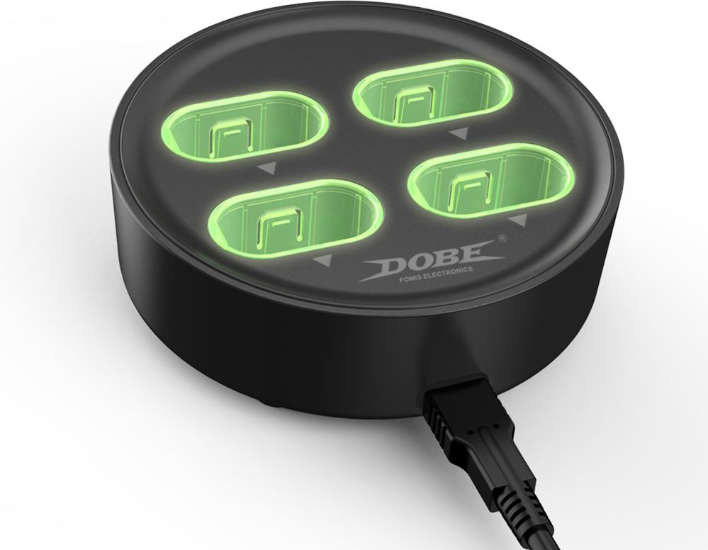 Аккумуляторные батареи (4 шт) с зарядной станицией DOBE для XBOX One/Series (черная) (TYX-0645S)