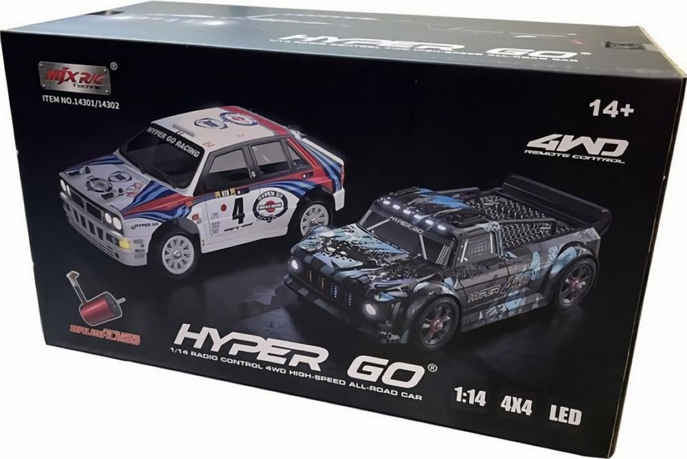 Радиоуправляемая машина для дрифта MJX Hyper Go 14302 Lancia Delta Brushless 4WD 2.4G LED 1/14 RTR (EXA79102R)