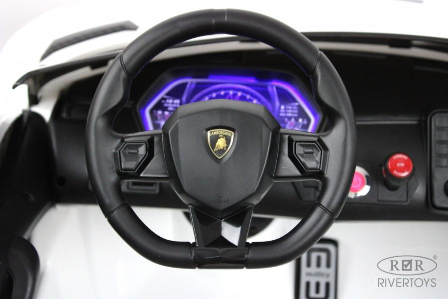 Детский электромобиль RiverToys Lamborghini Aventador SVJ (A111MP) белый