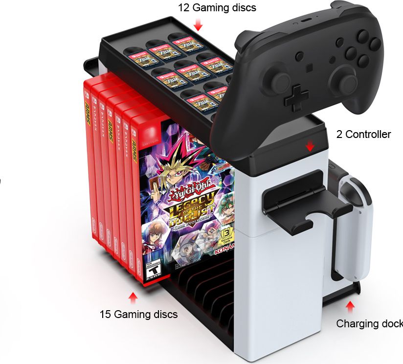 Зарядная док-станция DOBE «6 в 1» для Nintendo Switch (белая) (TNS-2113)