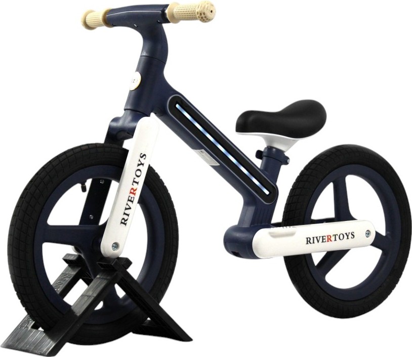 Детский беговел RiverToys (HB-003) сине-(белый)