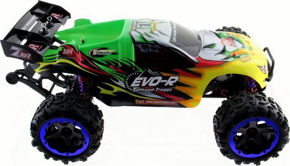 Радиоуправляемая трагги Remo Hobby EVO-R Brushless (зеленая) 4WD 2.4G 1/8 RTR (E666-003)