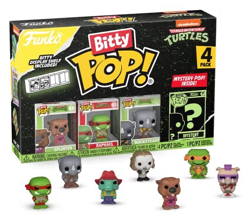 (EU) Фигурка Funko Bitty POP! Teenage Mutant Ninja Turtles Series 3: Splinter, Raphael, Rocksteady & Mystery (71509)