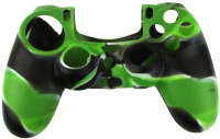 Силиконовый чехол для геймпада Sony DualShock 4 (зелёный камуфляж)