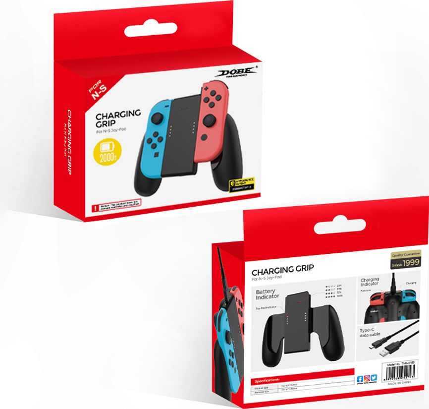 Подзаряжающий держатель DOBE для Nintendo Switch Joy-Con (черный) (TNS-0136)