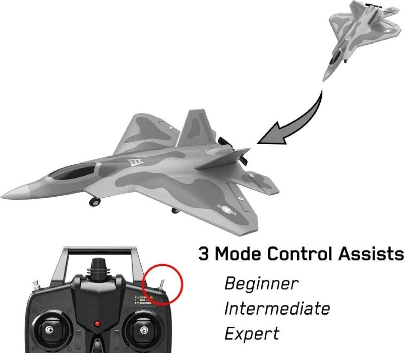 Радиоуправляемая модель Volantex RC истребитель F22 RTF with Gyro (EXA76107R)