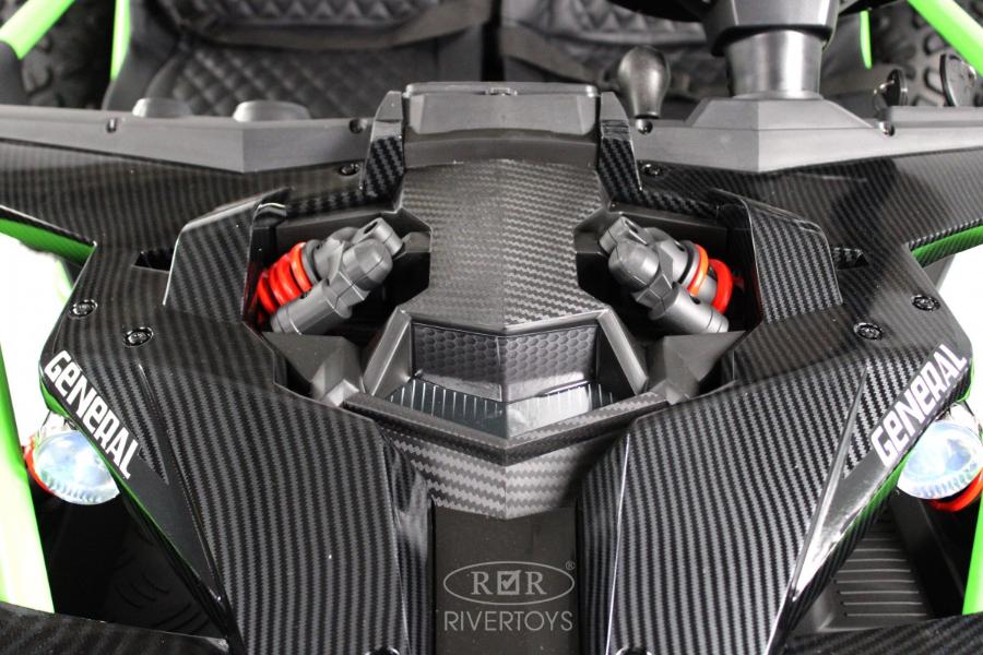 Детский электромобиль RiverToys A999AA зеленый карбон