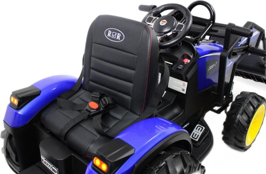 Детский электромобиль RiverToys экскаватор-погрузчик A777MP синий