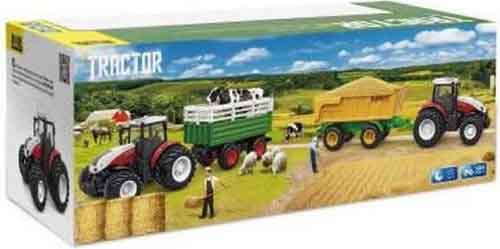 Радиоуправляемая модель фермерский трактор Korody KR6644B с прицепом для скота